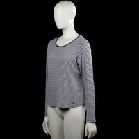 Long-sleeve top - White & Navy - Size L