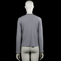 Long-sleeve top - White & Navy - Size L
