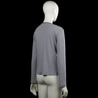 Long-sleeve top - White & Navy - Size L
