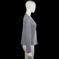 Long-sleeve top - White & Navy - Size L