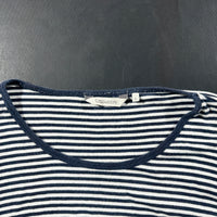 Long-sleeve top - White & Navy - Size L