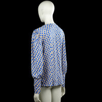 Long-sleeve top - Royal Blue & Beige - Size L, XL