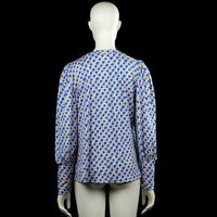 Long-sleeve top - Royal Blue & Beige - Size L, XL