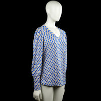 Long-sleeve top - Royal Blue & Beige - Size L, XL