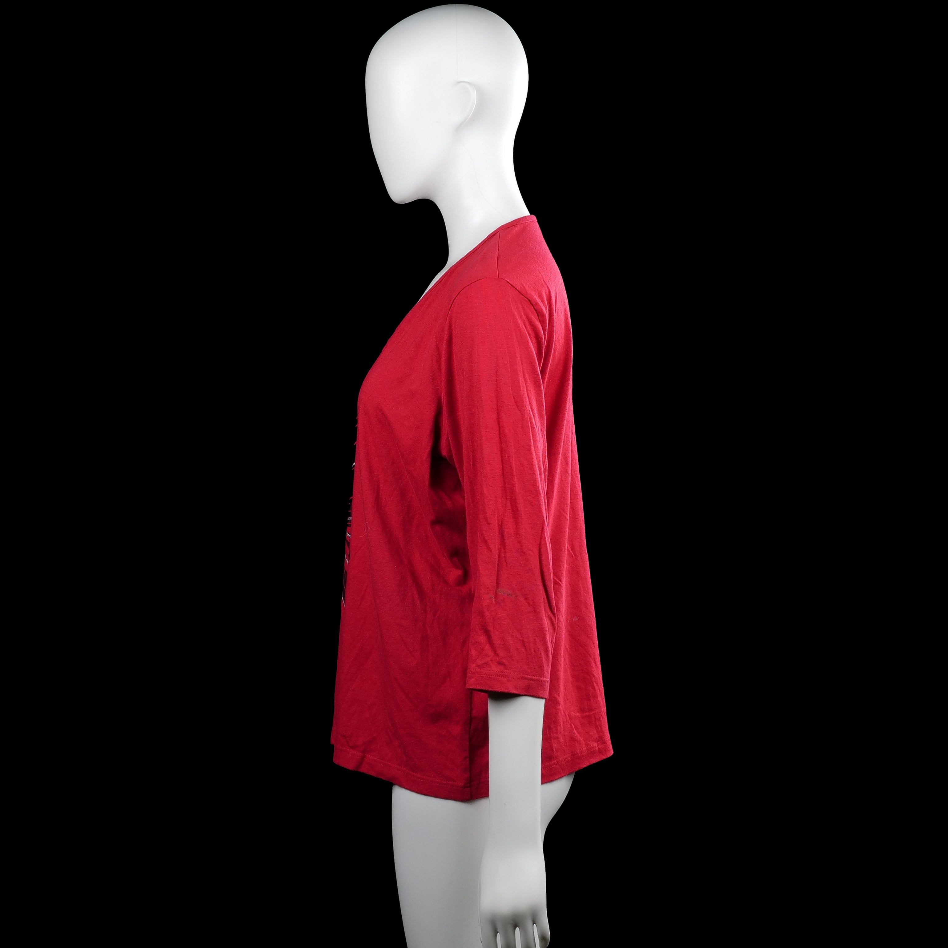 Long-sleeve top - Red & Black - Size 46, 48