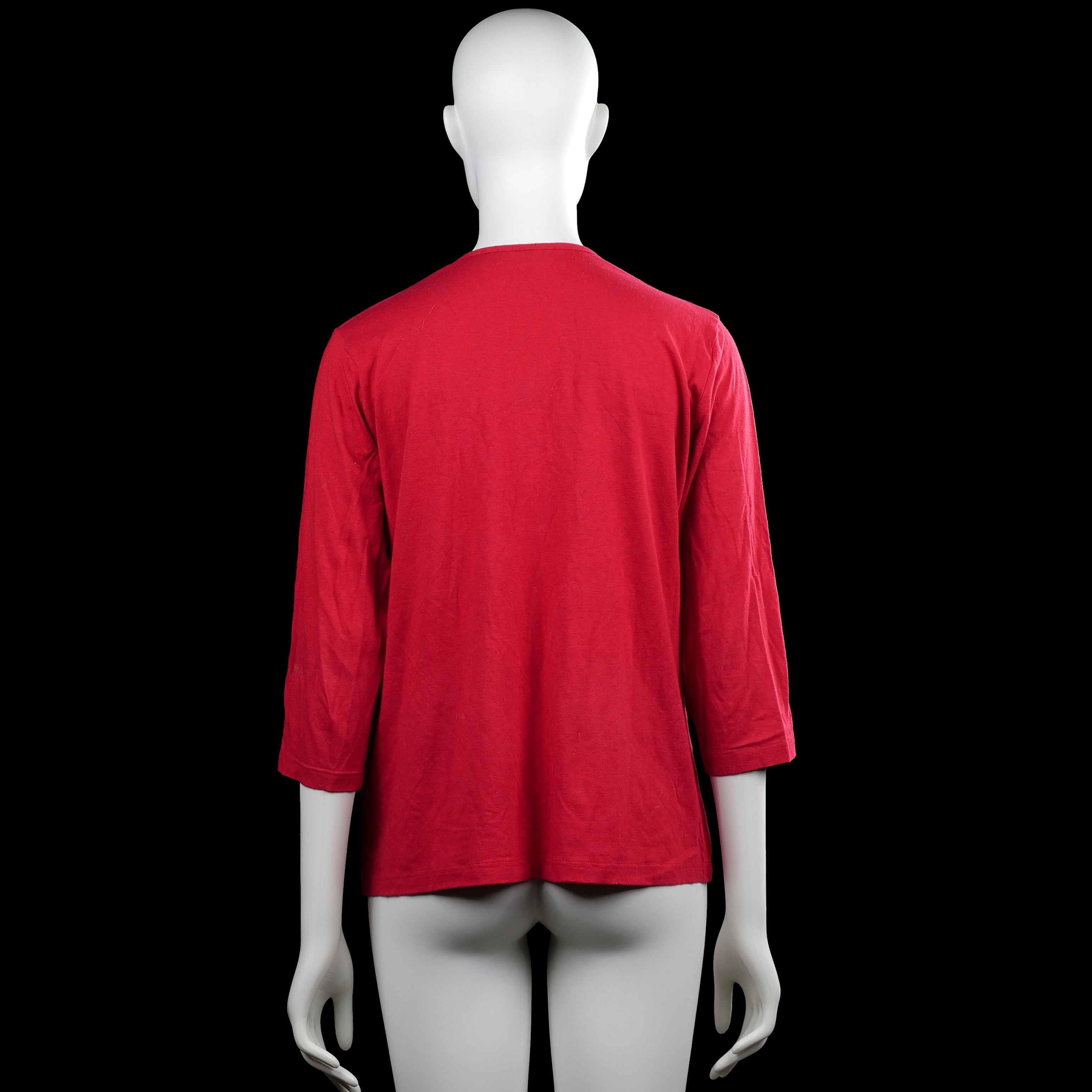 Long-sleeve top - Red & Black - Size 46, 48