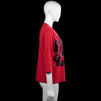 Long-sleeve top - Red & Black - Size 46, 48
