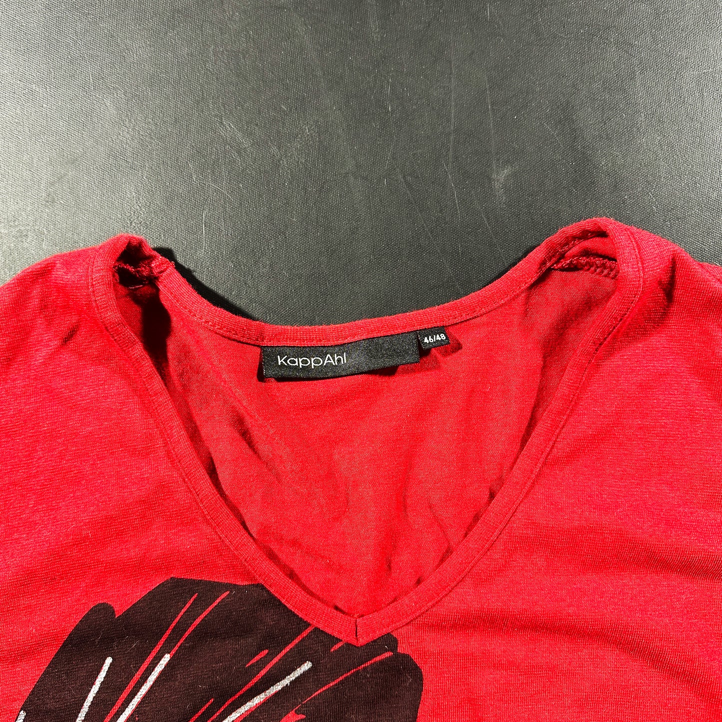 Long-sleeve top - Red & Black - Size 46, 48