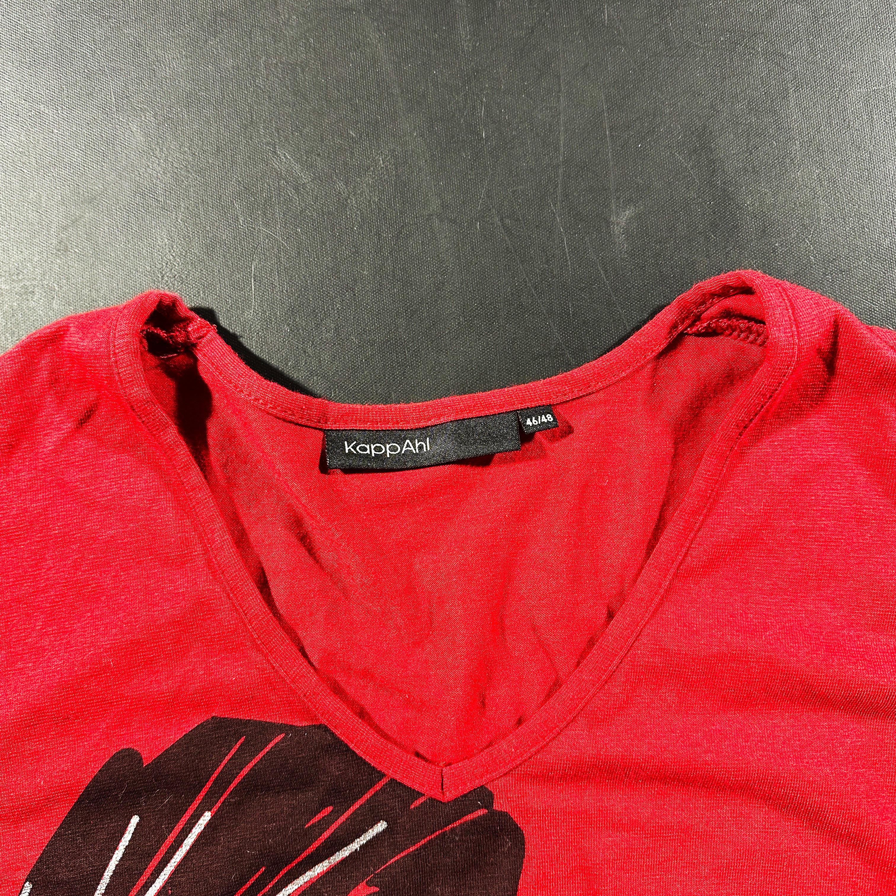 Long-sleeve top - Red & Black - Size 46, 48