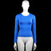 Long-sleeve top - Royal Blue - Size S - Royal blue solid top with a scoop neckline and long sleeves. Straight hem and plain cuffs.