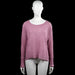 Didi - Long-sleeve top - Purple - Size XL - Purple solid long-sleeve top with a scoop neckline and straight hem. Features a lace panel across the upper back and plain cuffs.