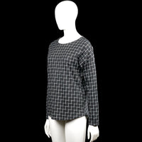 Long-sleeve top - Charcoal & White - Size S