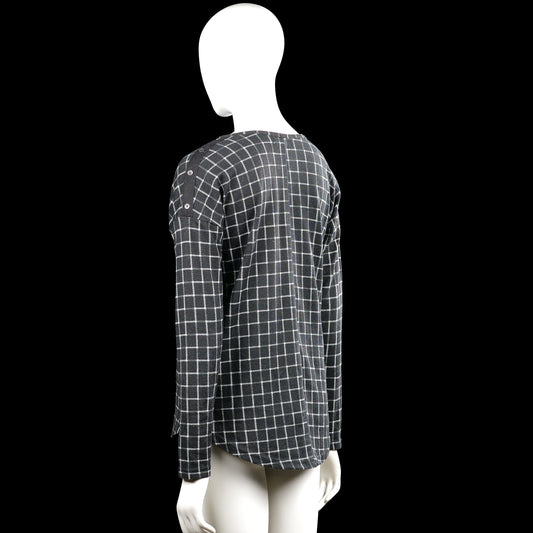 Long-sleeve top - Charcoal & White - Size S