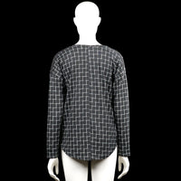 Long-sleeve top - Charcoal & White - Size S