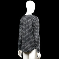 Long-sleeve top - Charcoal & White - Size S