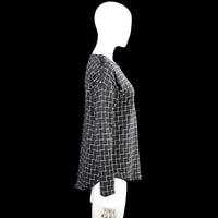 Long-sleeve top - Charcoal & White - Size S