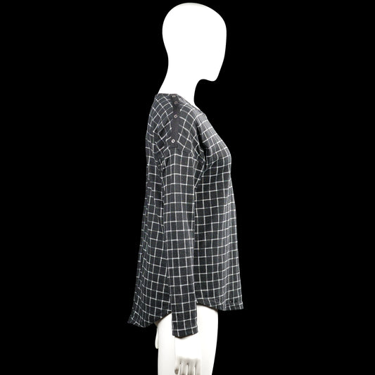 Long-sleeve top - Charcoal & White - Size S