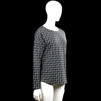 Long-sleeve top - Charcoal & White - Size S