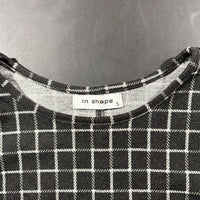 Long-sleeve top - Charcoal & White - Size S