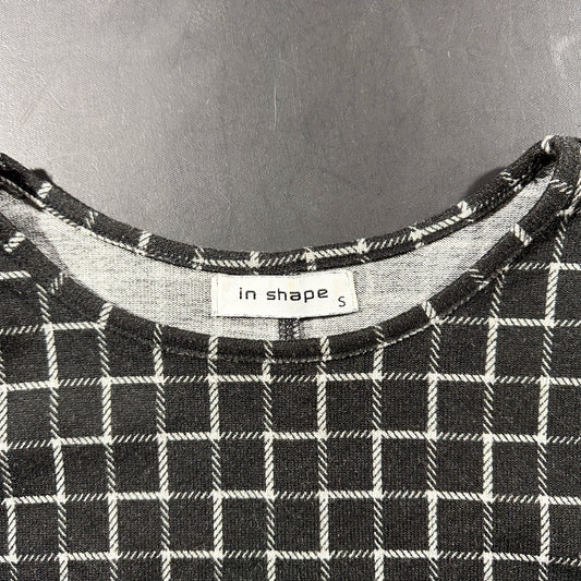 Long-sleeve top - Charcoal & White - Size S