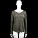 Maison Scotch - Long-sleeve top - Olive & Dark Gray - Size L - Olive and dark gray leopard-pattern top with a scoop neck and long sleeves. Straight hem and plain cuffs.