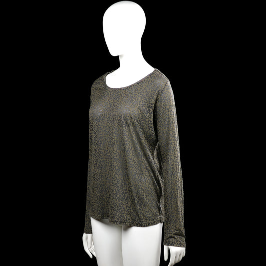Long-sleeve top - Olive & Dark Gray - Size L