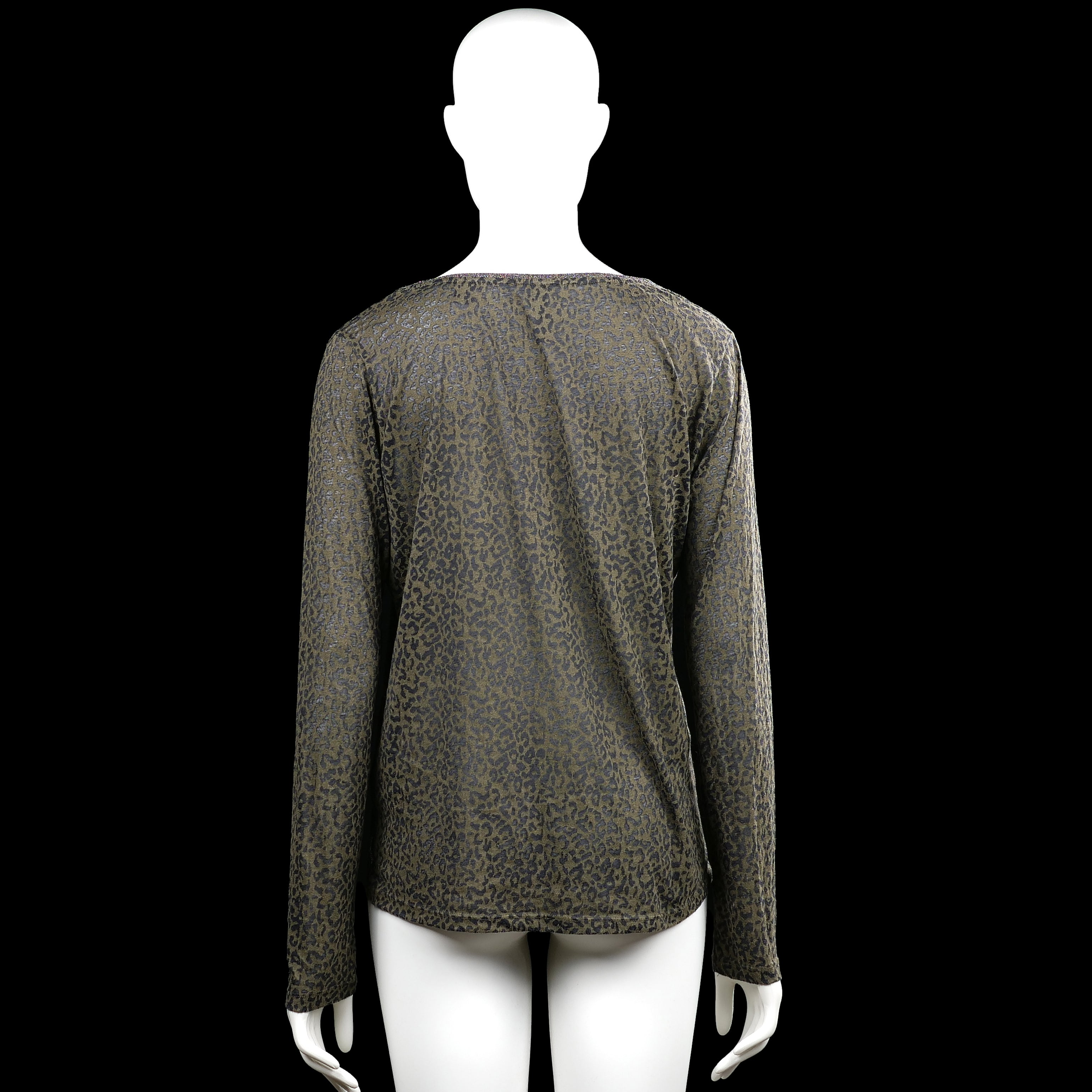 Long-sleeve top - Olive & Dark Gray - Size L
