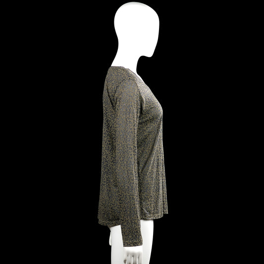 Long-sleeve top - Olive & Dark Gray - Size L