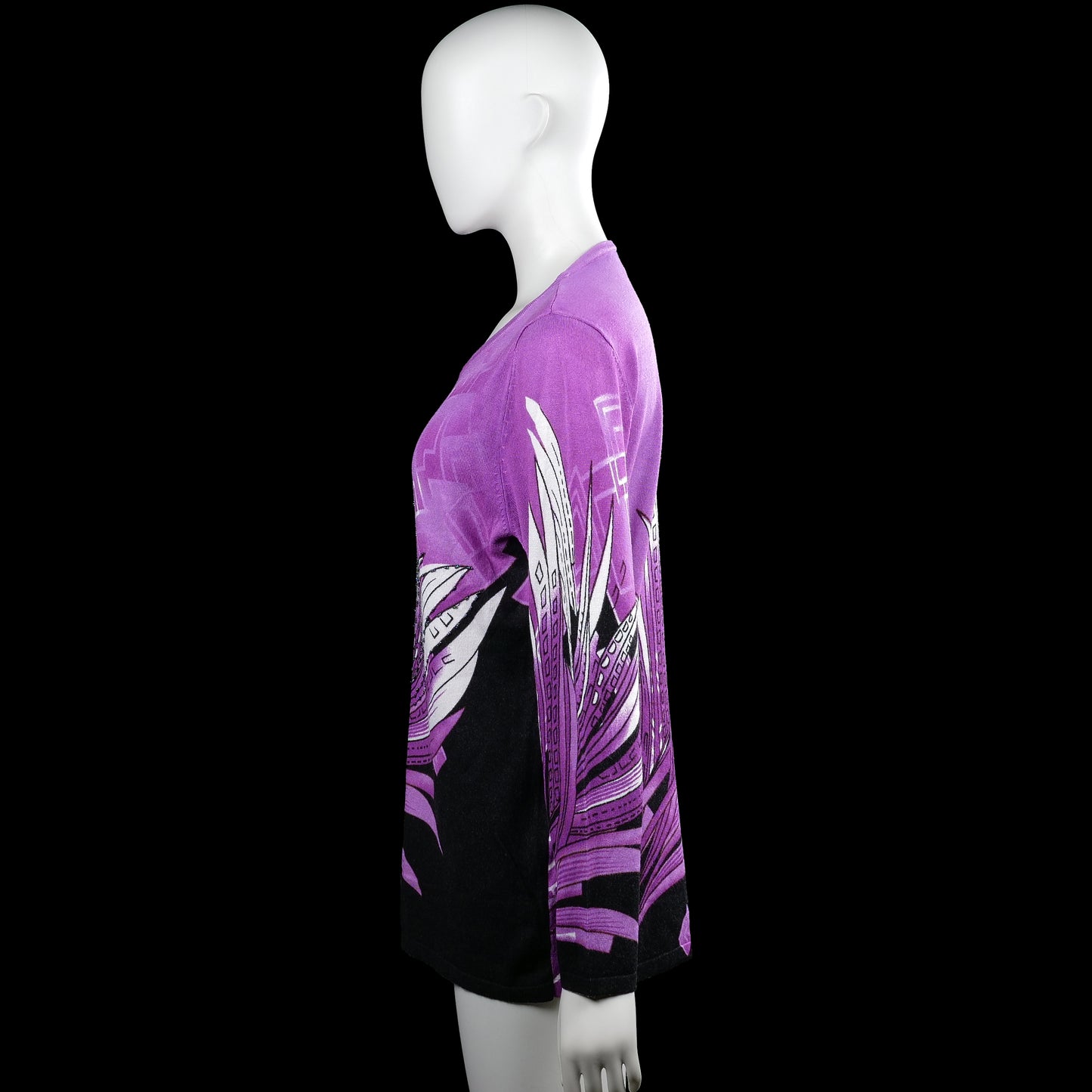 Long-sleeve top - Purple & Black - Size 42