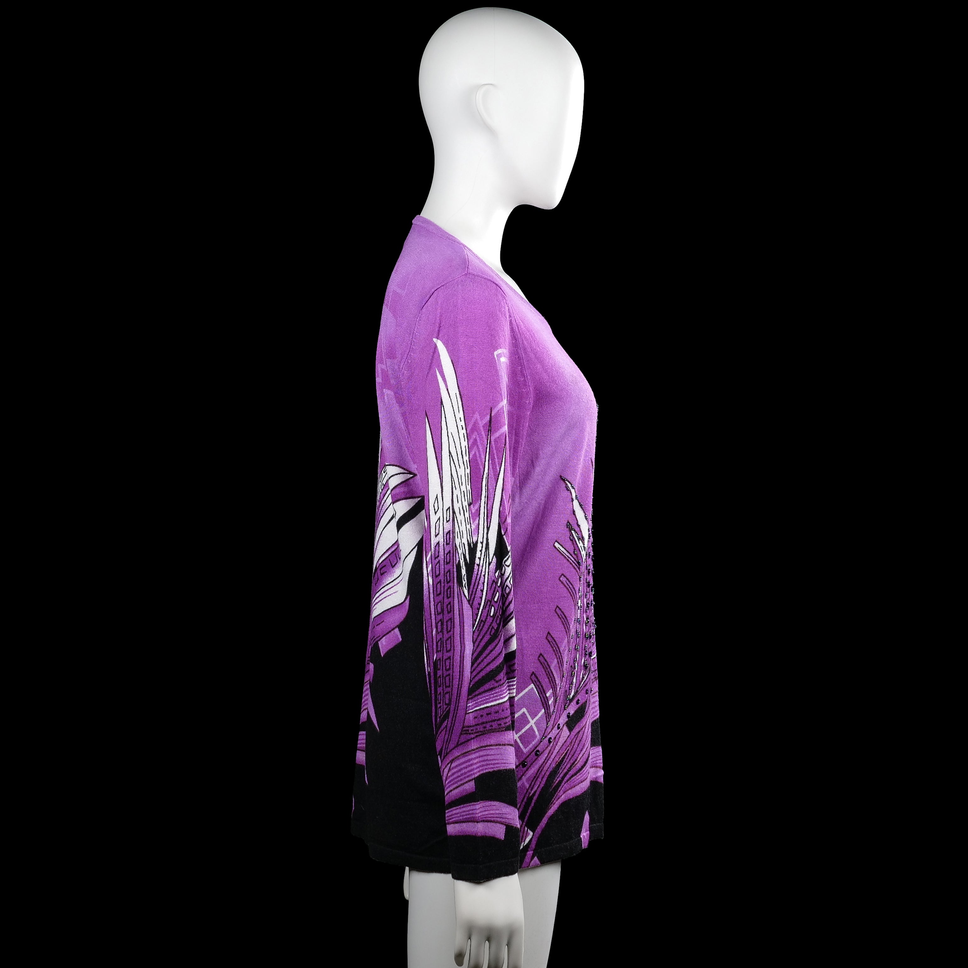 Long-sleeve top - Purple & Black - Size 42
