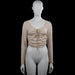 Shein - Long-sleeve top - Beige - Size S - Beige solid long-sleeve top with a scoop neckline and a ruched front with tie detail. Straight hem and plain cuffs.