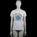 Ambika - T-shirt - White - Size M, L - White short-sleeve T-shirt with a round neck and rolled sleeve cuffs. Features a large front graphic print and a straight hem.