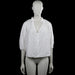 H&M - Blouse - White - Size S - White solid blouse with a V-neck and a small collar. Three-quarter puff sleeves with elastic cuffs and a straight hem.