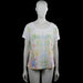 Licente - T-shirt - White & Multicolored - Size XL - White short-sleeve top with a scoop neckline and a multicolored botanical print on the front. Curved hem with plain sleeve cuffs.