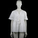 Shein - Tunic - White - Size XL - White top with an eyelet texture, round neck with a small front slit and tassel ties. Features short sleeves with ruffled cuffs and a straight hem.