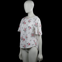 Blouse - White & Pink - Size S