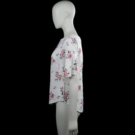 Blouse - White & Pink - Size S