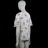 Blouse - White & Pink - Size S