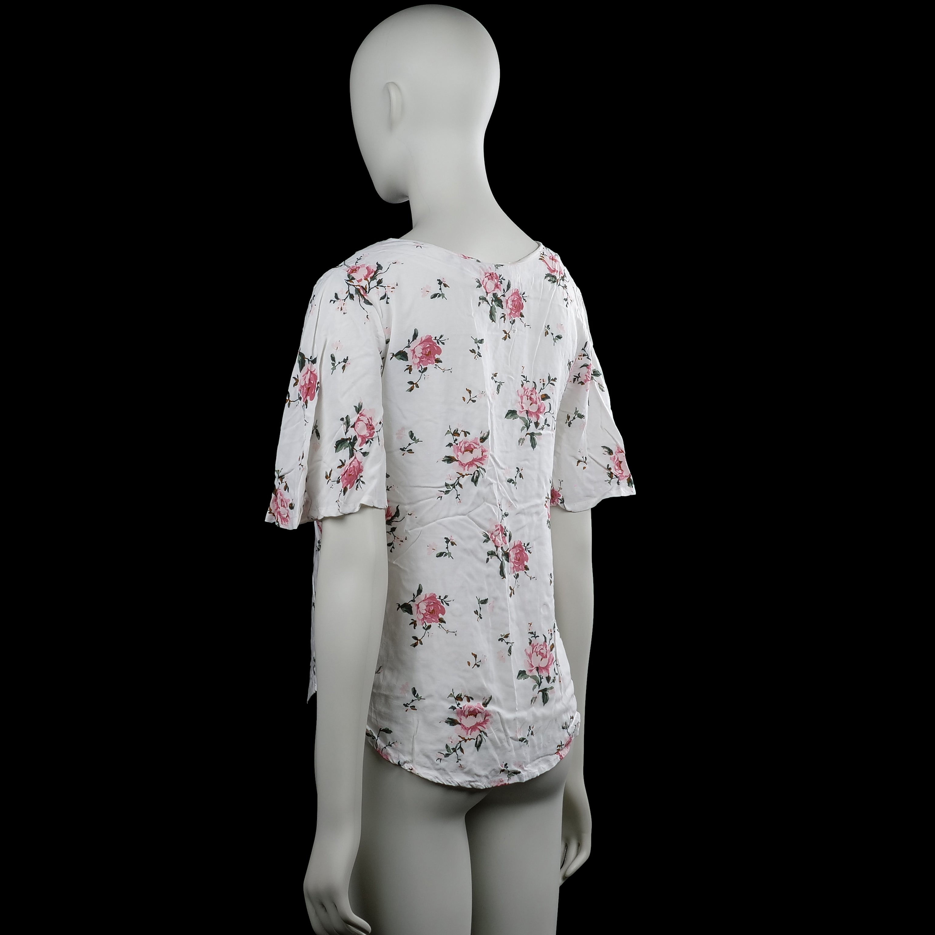 Blouse - White & Pink - Size S