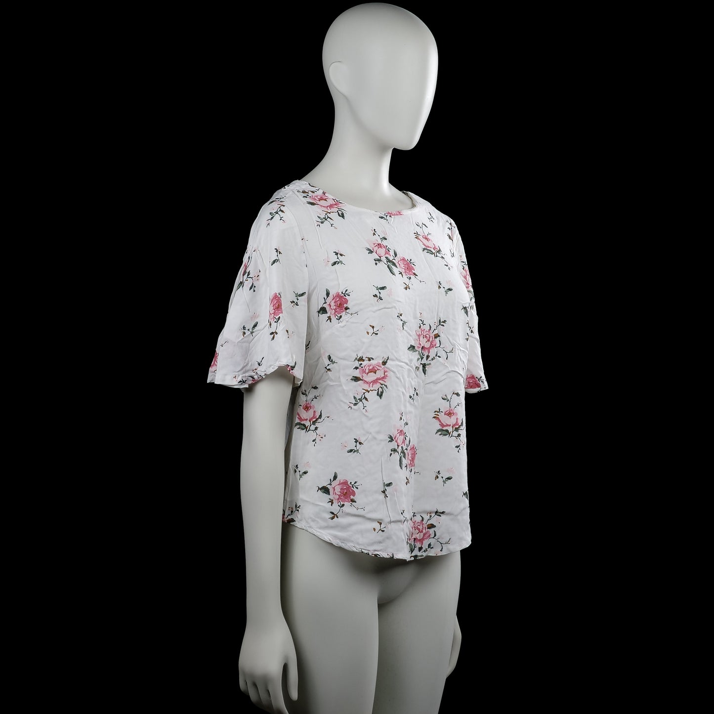 Blouse - White & Pink - Size S
