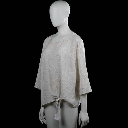 Blouse - Ivory & Beige - Size XL