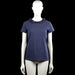 Hilfiger - T-shirt - Navy - Size S - Navy solid short-sleeve top with a classic collar featuring a sequined collar detail. Straight hem and plain sleeve cuffs.