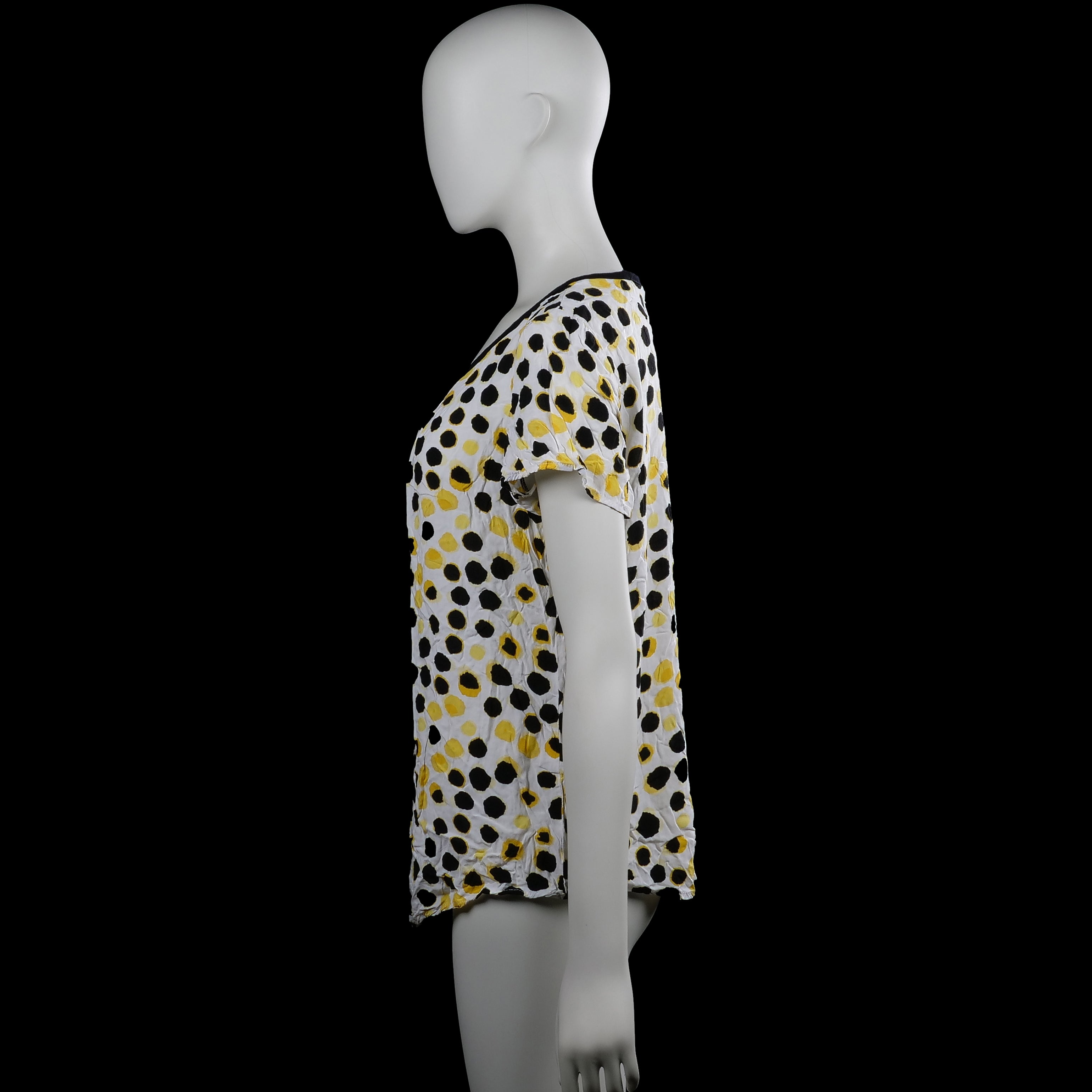 Blouse - White & Yellow - Size L