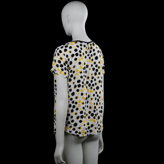 Blouse - White & Yellow - Size L
