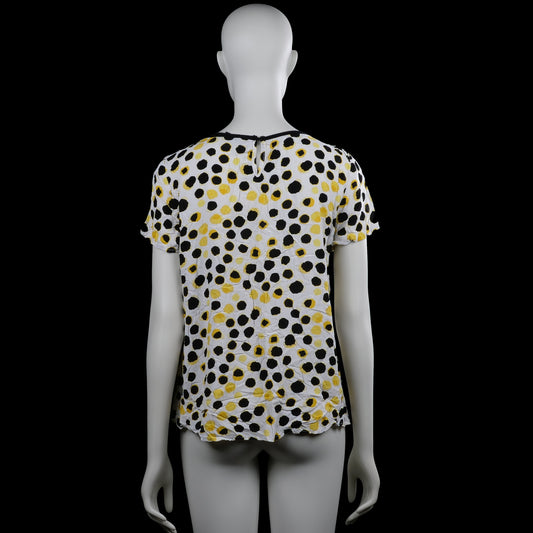 Blouse - White & Yellow - Size L