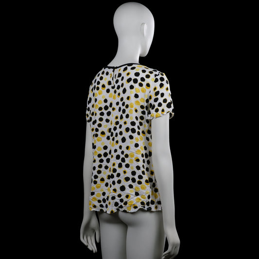 Blouse - White & Yellow - Size L