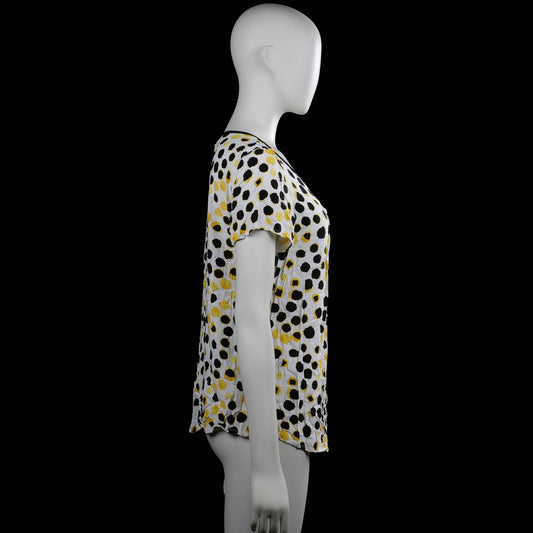 Blouse - White & Yellow - Size L