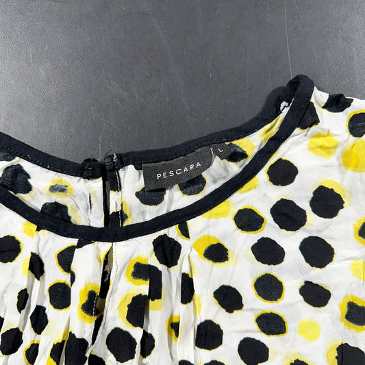 Blouse - White & Yellow - Size L
