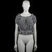 H&M - Blouse - Black & White - Size M - Black and white striped top with a wide boat neckline and short puff sleeves with elastic cuffs. Features an elastic waist and a ruffled hem.