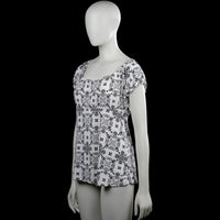 Blouse - White & Black - Size M
